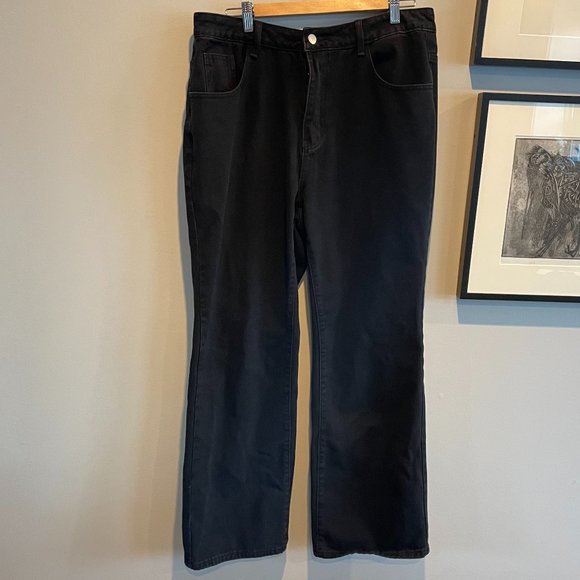 Shein Curve Black 1XL (Size 14) Wide Leg Jeans - Picture 1 of 6